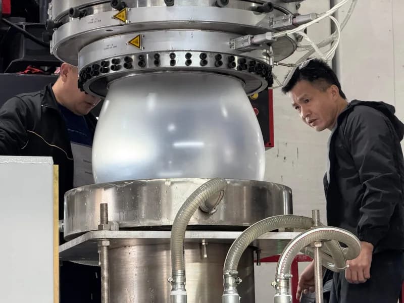 Endüstriyel ölçekte 5 katmanlı ko-ekstrüzyon hattı.